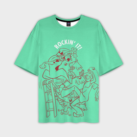 Мужская футболка OVERSIZE 3D с принтом Rockin it в Белгороде,  |  | 005850 | scooby doo | shaggy | vdkotan | велма | дафна | скуби | скуби ду | шэгги