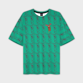 Мужская футболка OVERSIZE 3D с принтом Новогодний Скуби в Тюмени,  |  | Тематика изображения на принте: 005850 | scooby doo | shaggy | vdkotan | велма | дафна | скуби | скуби ду | шэгги