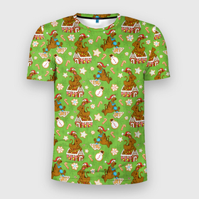 Мужская футболка 3D спортивная с принтом Scooby-cookies в Новосибирске, 100% полиэстер с улучшенными характеристиками | приталенный силуэт, круглая горловина, широкие плечи, сужается к линии бедра | 005850 | cookies | scooby doo | shaggy | vdkotan | велма | дафна | скуби | скуби ду | шэгги