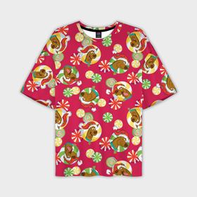 Мужская футболка OVERSIZE 3D с принтом Lollipop в Курске,  |  | Тематика изображения на принте: 005850 | lollipop | scooby doo | shaggy | vdkotan | велма | дафна | скуби | скуби ду | шэгги