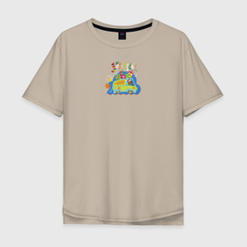 Мужская футболка хлопок Oversize с принтом Joy ride в Тюмени, 100% хлопок | свободный крой, круглый ворот, “спинка” длиннее передней части | 005850 | scooby doo | shaggy | vdkotan | велма | дафна | скуби | скуби ду | шэгги
