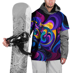 Накидка на куртку 3D с принтом Абстрактный Узор(тёмный) в Новосибирске, 100% полиэстер |  | Тематика изображения на принте: геометрия | кислотный | краски | модные | полосы | разводы | текстуры | цветной | яркий