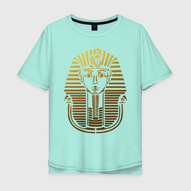 Мужская футболка хлопок Oversize с принтом Тутанхамон в Новосибирске, 100% хлопок | свободный крой, круглый ворот, “спинка” длиннее передней части | бог | гробница | династия | долина царей | древнеегипетские боги | древние боги | древний египет | древности | египетские боги | историческая личность | история | новое царство | правитель