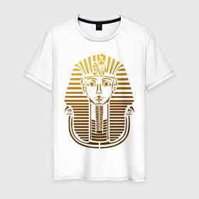 Мужская футболка хлопок с принтом Тутанхамон в Тюмени, 100% хлопок | прямой крой, круглый вырез горловины, длина до линии бедер, слегка спущенное плечо. | бог | гробница | династия | долина царей | древнеегипетские боги | древние боги | древний египет | древности | египетские боги | историческая личность | история | новое царство | правитель