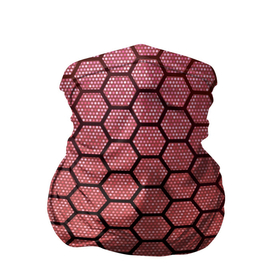 Бандана-труба 3D с принтом Соты в Тюмени, 100% полиэстер, ткань с особыми свойствами — Activecool | плотность 150‒180 г/м2; хорошо тянется, но сохраняет форму | красный | паутина | паутинка | соты