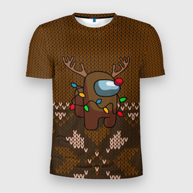 Мужская футболка 3D спортивная с принтом Among Us Merry Christmas (Z) в Новосибирске, 100% полиэстер с улучшенными характеристиками | приталенный силуэт, круглая горловина, широкие плечи, сужается к линии бедра | among us | among us 2 | amongus | deer | fortegreen | impostor | innersloth | jacquard | medbay | merry christmas | texture | аманг | амонгус | вязанка | вязанная | джейсон вурхиз | жаккард | клан шляпок | новогодняя | олени | олень | предатель