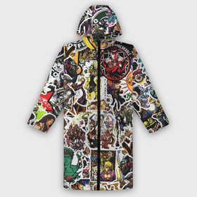 Дождевик унисекс 3D с принтом JoJo’s Sticker Bombing в Курске,  |  | Тематика изображения на принте: anime | jojo’s bizarre adventure | sticker bombing | аниме | джо джо | жо жо | манга | мультфильм | невероятные приключения джоджо | персонаж | стикер бомбинг