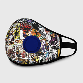 Маска из неопрена с принтом JoJo’s Sticker Bombing в городе Новоалтайск, неопрен 100% | Форма огибающая нос. Резинки для ушей с дополнительной резинкой на затылке. Клапан для выдоха для активного дыхания при занятиях спортом. Эластичный материал маски и окантовки для лучшего растяжения и прилегания маски.  | anime | jojo’s bizarre adventure | sticker bombing | аниме | джо джо | жо жо | манга | мультфильм | невероятные приключения джоджо | персонаж | стикер бомбинг