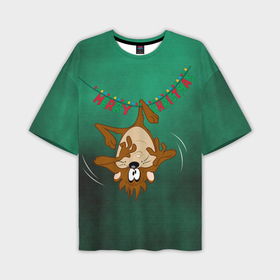 Мужская футболка OVERSIZE 3D с принтом Merry Christmas в Новосибирске,  |  | devil | looney | tasmanian | tunes | vdzajul | дьявол | тасманский