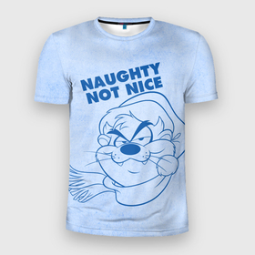 Мужская футболка 3D спортивная с принтом Naughty not nice в Санкт-Петербурге, 100% полиэстер с улучшенными характеристиками | приталенный силуэт, круглая горловина, широкие плечи, сужается к линии бедра | devil | looney | tasmanian | tunes | vdzajul | дьявол | тасманский