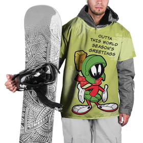 Накидка на куртку 3D с принтом Seasons greetings в Тюмени, 100% полиэстер |  | looney | martian | marvin | tunes | vdzajul | марвин | марсианин