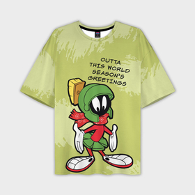 Мужская футболка OVERSIZE 3D с принтом Seasons greetings ,  |  | looney | martian | marvin | tunes | vdzajul | марвин | марсианин