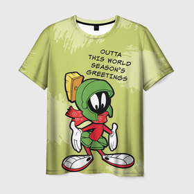 Мужская футболка 3D с принтом Seasons greetings , 100% полиэфир | прямой крой, круглый вырез горловины, длина до линии бедер | looney | martian | marvin | tunes | vdzajul | марвин | марсианин