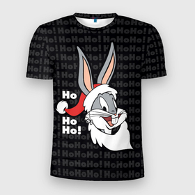 Мужская футболка 3D спортивная с принтом Ho! в Санкт-Петербурге, 100% полиэстер с улучшенными характеристиками | приталенный силуэт, круглая горловина, широкие плечи, сужается к линии бедра | bugs | bunny | looney | tunes | vdzajul | багз | бани | банни