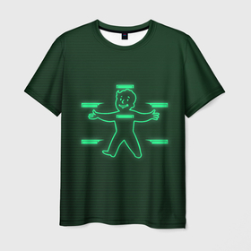 Мужская футболка 3D с принтом Vault Boy HP в Санкт-Петербурге, 100% полиэфир | прямой крой, круглый вырез горловины, длина до линии бедер | fallout | hp | pip boy | vault boy | фоллаут | экран pip boy