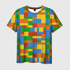 Мужская футболка 3D с принтом Конструктор в Кировске, 100% полиэфир | прямой крой, круглый вырез горловины, длина до линии бедер | детская | игрушки | игры | конструктор | необычная | оригинальная | прикольная | разноцветная | стиль | тетрис | цветная