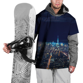 Накидка на куртку 3D с принтом Ночной город в Екатеринбурге, 100% полиэстер |  | Тематика изображения на принте: city | new york city | город | ночь | нью йорк