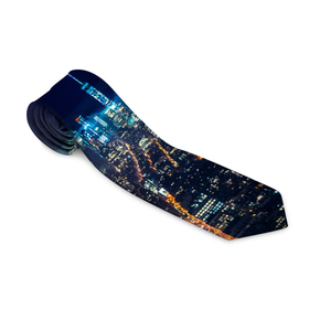 Галстук 3D с принтом Ночной город в Курске, 100% полиэстер | Длина 148 см; Плотность 150-180 г/м2 | Тематика изображения на принте: city | new york city | город | ночь | нью йорк