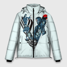 Мужская зимняя куртка 3D с принтом Викинги в Санкт-Петербурге, верх — 100% полиэстер; подкладка — 100% полиэстер; утеплитель — 100% полиэстер | длина ниже бедра, свободный силуэт Оверсайз. Есть воротник-стойка, отстегивающийся капюшон и ветрозащитная планка. 

Боковые карманы с листочкой на кнопках и внутренний карман на молнии. | ragnar | serial | vikings | викинги | кельтское | рагнар | сериал