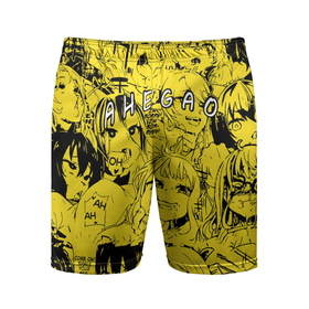 Мужские шорты спортивные с принтом AHEGAO ,  |  | ahegao | banana | o face | аниме | термин | физиономия | япония