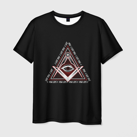 Мужская футболка 3D с принтом I See You в Екатеринбурге, 100% полиэфир | прямой крой, круглый вырез горловины, длина до линии бедер | всевидящее око | заговор | иллюминаты | масоны | слежка