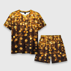Мужской костюм с шортами 3D с принтом ЗОЛОТЫЕ БЛЕСТКИ в Екатеринбурге,  |  | gold | pattern | rain | блестки | блестящий | дождь | звезды | золото | красиво | новый год | праздник | снежинки | текстуры