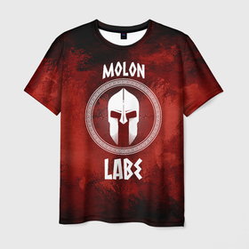 Мужская футболка 3D с принтом Molon Labe в Курске, 100% полиэфир | прямой крой, круглый вырез горловины, длина до линии бедер | molon labe | воин | греция | приди и возьми | спарта | спартанец | шлем