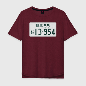 Мужская футболка хлопок Oversize с принтом Initial D Номер в Екатеринбурге, 100% хлопок | свободный крой, круглый ворот, “спинка” длиннее передней части | Тематика изображения на принте: ae86 | initial d | jdm | анимэ | иероглифы | номер | япония