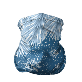 Бандана-труба 3D с принтом Снежное Настроенние в Петрозаводске, 100% полиэстер, ткань с особыми свойствами — Activecool | плотность 150‒180 г/м2; хорошо тянется, но сохраняет форму | елочные иголки | новый год | рисунок | снег | снежинки