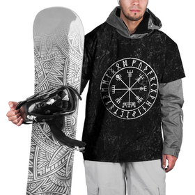 Накидка на куртку 3D с принтом Вегвизир в Курске, 100% полиэстер |  | Тематика изображения на принте: амулет | вегвизир | викинги | руны | символ | скандинавия | язычество