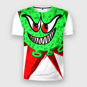 Мужская футболка 3D спортивная с принтом Вирус , 100% полиэстер с улучшенными характеристиками | приталенный силуэт, круглая горловина, широкие плечи, сужается к линии бедра | covid 19 | валюты | вирус | звезда | зеленый | злой | зубы | корона | коронавирус | монстр