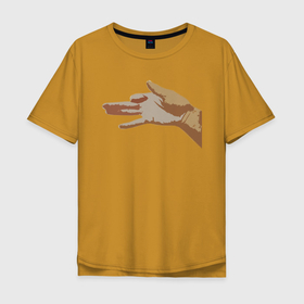 Мужская футболка хлопок Oversize с принтом Пёс или рука ? в Курске, 100% хлопок | свободный крой, круглый ворот, “спинка” длиннее передней части | животные | знак | пёс | рука | собака | театр теней