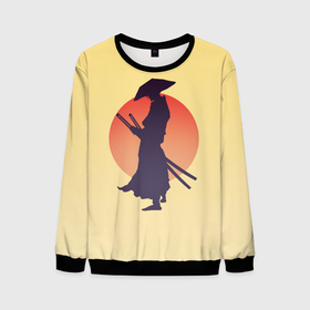 Мужской свитшот 3D с принтом Ронин в Новосибирске, 100% полиэстер с мягким внутренним слоем | круглый вырез горловины, мягкая резинка на манжетах и поясе, свободная посадка по фигуре | bushido | japan | japanes | katana | ronin | samurai | sword | бусидо | воин | восходящее солнце | катана | кимоно | меч | мечник | рассвет | ронин | самурай | самурайский | силуэт | силуэт воина | солнце | якудза | японец