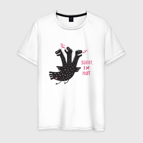 Мужская футболка хлопок с принтом Змей Горыныч в Белгороде, 100% хлопок | прямой крой, круглый вырез горловины, длина до линии бедер, слегка спущенное плечо. | голова | горыныч | дракон | змей | надпись | огонь