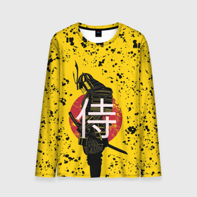 Мужской лонгслив 3D с принтом ? (Самурай) в Новосибирске, 100% полиэстер | длинные рукава, круглый вырез горловины, полуприлегающий силуэт | katana | no heaven for samurai | red sun | samurai | samurai lettering | samurai print | samurai sweats | samurai t shirt | sun | катана | красное солнце | надпись самурай | нет рая для самурая | принт самурай | самурай | солнце | толстовка самурай | футб