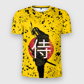 Мужская футболка 3D спортивная с принтом ? (Самурай) в Кировске, 100% полиэстер с улучшенными характеристиками | приталенный силуэт, круглая горловина, широкие плечи, сужается к линии бедра | katana | no heaven for samurai | red sun | samurai | samurai lettering | samurai print | samurai sweats | samurai t shirt | sun | катана | красное солнце | надпись самурай | нет рая для самурая | принт самурай | самурай | солнце | толстовка самурай | футб