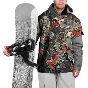 Накидка на куртку 3D с принтом Самурай (Якудза, драконы) в Кировске, 100% полиэстер |  | буси | воины рыцари | драконы | сабурау | самурай | якудза