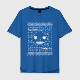 Мужская футболка хлопок Oversize с принтом NIER AUTOMATA , 100% хлопок | свободный крой, круглый ворот, “спинка” длиннее передней части | 2b nier automata | actipon | anime | nier automata | rpg | yorha. | аниме | ниер автомата