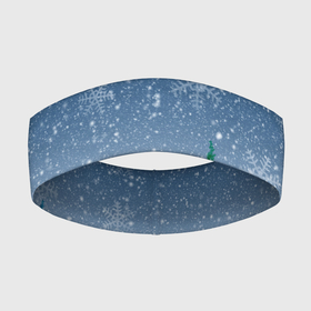 Повязка на голову 3D с принтом Снежинки в лесу в Санкт-Петербурге,  |  | winter | елки | елки в лесу | зимний лес | новогодняя | новый год | снежинки