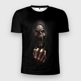Мужская футболка 3D спортивная с принтом Древний Вампир в Белгороде, 100% полиэстер с улучшенными характеристиками | приталенный силуэт, круглая горловина, широкие плечи, сужается к линии бедра | 666 | blood | dracula | horror | inside | scream | vampire | вампир | внутри | дракула | древний | крик | кровь | ужасы | хоррор