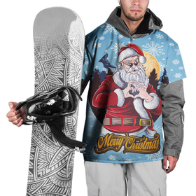 Накидка на куртку 3D с принтом Santa Love в Петрозаводске, 100% полиэстер |  | Тематика изображения на принте: new year | арт | графика | дед мороз | зима | новый год | рождество | санта