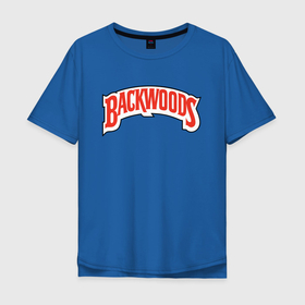 Мужская футболка хлопок Oversize с принтом BACKWOODS в Санкт-Петербурге, 100% хлопок | свободный крой, круглый ворот, “спинка” длиннее передней части | Тематика изображения на принте: backwood | backwoods | bak | merch | woods | бэквуд | бэквудс | лого | мерч