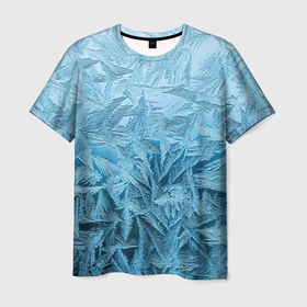 Мужская футболка 3D с принтом Иней в Петрозаводске, 100% полиэфир | прямой крой, круглый вырез горловины, длина до линии бедер | абстрактные | абстрактный | абстракция | зима | зимние | зимний | изморозь | иней | лёд | льды | мороз | новый год | холод