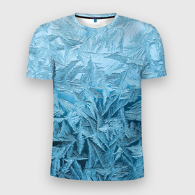 Мужская футболка 3D спортивная с принтом Иней в Белгороде, 100% полиэстер с улучшенными характеристиками | приталенный силуэт, круглая горловина, широкие плечи, сужается к линии бедра | абстрактные | абстрактный | абстракция | зима | зимние | зимний | изморозь | иней | лёд | льды | мороз | новый год | холод