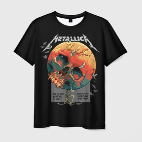 Мужская футболка 3D с принтом Metallica в Тюмени, 100% полиэфир | прямой крой, круглый вырез горловины, длина до линии бедер | metal | metallica | rock | джеймс хэтфилд | классика | легенда | метал | металлика | популярное | рок | рокгруппа