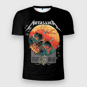 Мужская футболка 3D Slim с принтом Metallica в Кировске, 100% полиэстер с улучшенными характеристиками | приталенный силуэт, круглая горловина, широкие плечи, сужается к линии бедра | metal | metallica | rock | джеймс хэтфилд | классика | легенда | метал | металлика | популярное | рок | рокгруппа