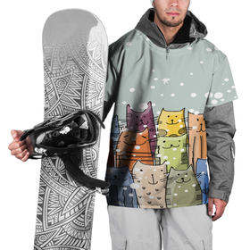Накидка на куртку 3D с принтом Котики , 100% полиэстер |  | 2020 | background | holiday | new year | rat | гирлянда | елка | елочки | зима | новый год | праздник | рождество | синий | снег | снежинки | текстура | фон