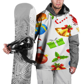 Накидка на куртку 3D с принтом Новый год! в Белгороде, 100% полиэстер |  | 2020 | background | holiday | new year | rat | гирлянда | елка | елочки | зима | новый год | праздник | рождество | синий | снег | снежинки | текстура | фон