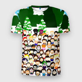 Мужская футболка 3D спортивная с принтом Южный Парк / South Park . в Петрозаводске, 100% полиэстер с улучшенными характеристиками | приталенный силуэт, круглая горловина, широкие плечи, сужается к линии бедра | south park | ubisoft | woodland critter christmas | кенни | мультсериал | стэн | южный парк