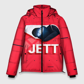 Мужская зимняя куртка 3D с принтом Jett в Петрозаводске, верх — 100% полиэстер; подкладка — 100% полиэстер; утеплитель — 100% полиэстер | длина ниже бедра, свободный силуэт Оверсайз. Есть воротник-стойка, отстегивающийся капюшон и ветрозащитная планка. 

Боковые карманы с листочкой на кнопках и внутренний карман на молнии. | Тематика изображения на принте: game | jett | jett valorant | player | valorant | valorant логтип | валарант | валарант новогодний | валорант | детский | детям | джет | нг | новогодний узор | новый год | орнамент | подарок | ребенок | рождество | семья | узор